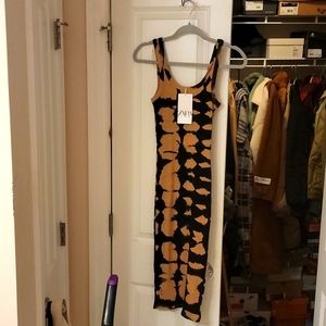 NWT Zara tie dye acid wash midi dress